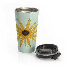 Load image into Gallery viewer, Black-eyed Susan Rudbeckia Flower Yellow | Stainless Steel Travel Mug | 15oz | Sage
