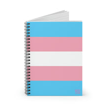 Load image into Gallery viewer, Transgender Pride Flag | Spiral Notebook | Ruled Line | Blue Pink White
