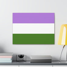 Load image into Gallery viewer, Genderqueer Pride Flag | Canvas Print | Hot Pink Sides
