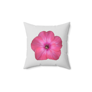 Phlox Flower Detail Pink | Square Throw Pillow | Silver