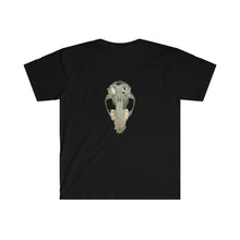 Load image into Gallery viewer, Raccoon Skull Front &amp; Back by Matteo | Unisex Softstyle Cotton T-Shirt
