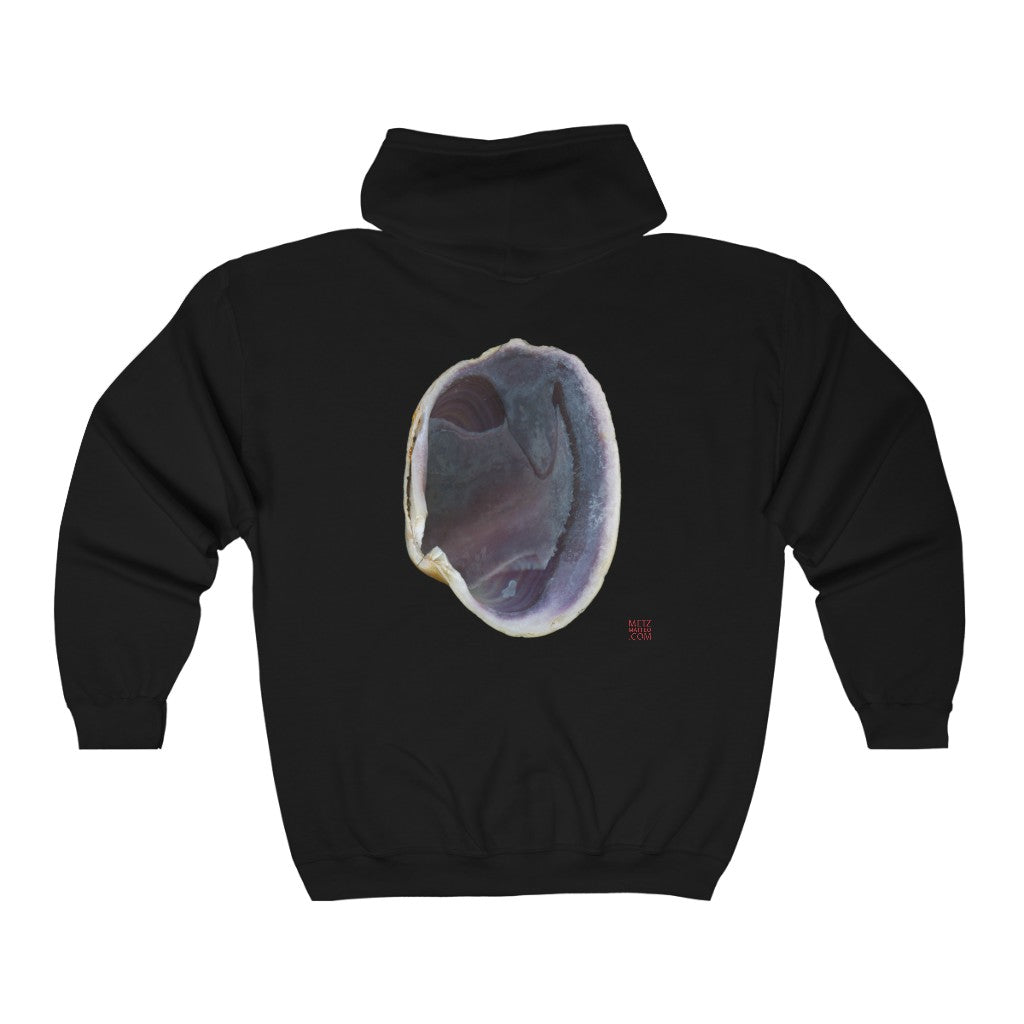Quahog Clam Shell Purple Right Interior | Unisex Heavy Blend™ Full Zip Hooded Sweatshirt
