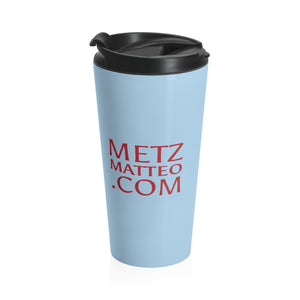 Metz & Matteo Dragonfly Logo | Stainless Steel Travel Mug | 15oz | Sky Blue