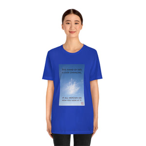 The hand of fate is ever changing... | Inspirational Motivational Quote Unisex Ringspun Short Sleeve T-shirt | Cloud Sky