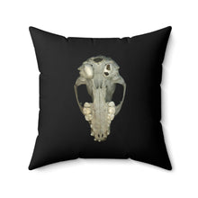 Load image into Gallery viewer, Throw Pillow | Raccoon Skull Front &amp; Back by Matteo | Black | Back | 20x20 Dark Cottagecore Goblincore Gothic
