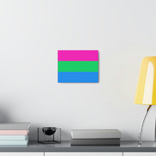 Load image into Gallery viewer, Polysexual Pride Flag | Canvas Print | Hot Pink Sides
