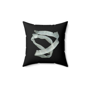 Throw Pillow | Mexican Milk Snake Shed Skin by Matteo | Black | 14x14 Dark Cottagecore Goblincore Gothic