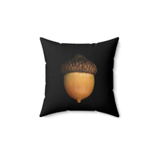 Load image into Gallery viewer, Throw Pillow | Acorn by Matteo | Black | 14x14 Dark Cottagecore Goblincore Gothic
