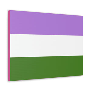 Genderqueer Pride Flag | Canvas Print | Hot Pink Sides