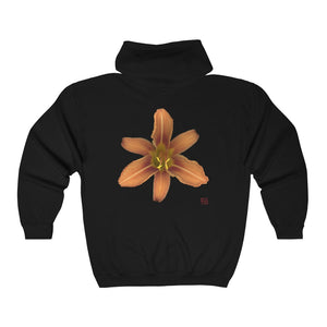 Orange Daylily Flower | Unisex Heavy Blend™ Full Zip Hooded Sweatshirt