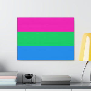 Polysexual Pride Flag | Canvas Print | Hot Pink Sides