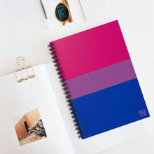Load image into Gallery viewer, Bisexual Pride Flag | Spiral Notebook | Ruled Line | Magenta Lavender Royal Blue
