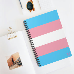 Transgender Pride Flag | Spiral Notebook | Ruled Line | Blue Pink White