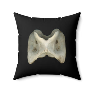 Throw Pillow | White-tailed Deer Atlas Vertebra by Matteo | Black