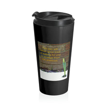 Load image into Gallery viewer, The sun will never grow tired of waiting for you... | Inspirational Motivational Quote Stainless Steel Travel Mug | 15oz | Black | Spring Daffodil
