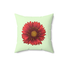Load image into Gallery viewer, Throw Pillow | Blanket Flower Gaillardia Red | Sea Glass | 16x16 Bloomcore Cottagecore Gardencore Fairycore
