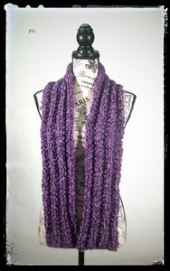 Scarf Hand-Knit Traditional | "Amethyst Dream" | Purple