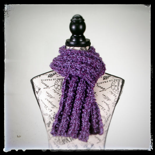 Scarf Hand-Knit Traditional | "Amethyst Dream" | Purple