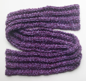 "Amethyst Dream" Hand-Knit Traditional Scarf: Purple Super Bulky Warm Soft