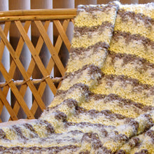Load image into Gallery viewer, &quot;Big Baby&quot; Hand-Knit Blanket: Chocolate, Yellow, White Bulky Super Soft and Cozy
