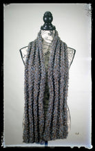 Load image into Gallery viewer, Scarf Hand-Knit Traditional | &quot;Earth &amp; Sky&quot; | Chocolate Brown Sky Blue Tan
