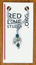 Load image into Gallery viewer, Elephant Silver Wine Glass Charm | Zipper Pull | Stitch Marker
