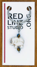 Load image into Gallery viewer, Elephant White Recycled Turquoise Wine Glass Charm | Zipper Pull | Stitch Marker
