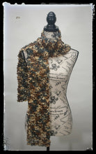 Load image into Gallery viewer, &quot;Forest&quot; Hand-Knit Traditional Scarf: Green, Brown, Tan Bouclé Bulky Soft and Cozy
