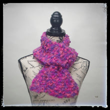 Load image into Gallery viewer, &quot;Princess Delight&quot; Hand-Knit Traditional Scarf: Pink Magenta Purple Bulky Warm Soft
