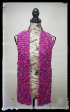 Load image into Gallery viewer, &quot;Princess Delight&quot; Hand-Knit Traditional Scarf: Pink Magenta Purple Bulky Warm Soft
