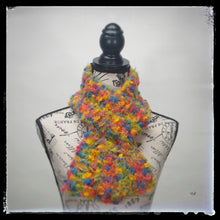 Load image into Gallery viewer, Scarf Hand-Knit Traditional | &quot;Rainbow Sprinkles&quot; | Purple Blue Green Yellow Orange Red
