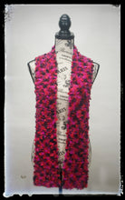 Load image into Gallery viewer, Scarf Hand-Knit Traditional | &quot;Red Hot Pink&quot; | Red Pink Black
