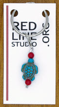 Load image into Gallery viewer, Sea Turtle Turquoise Wine Glass Charm | Zipper Pull | Stitch Marker
