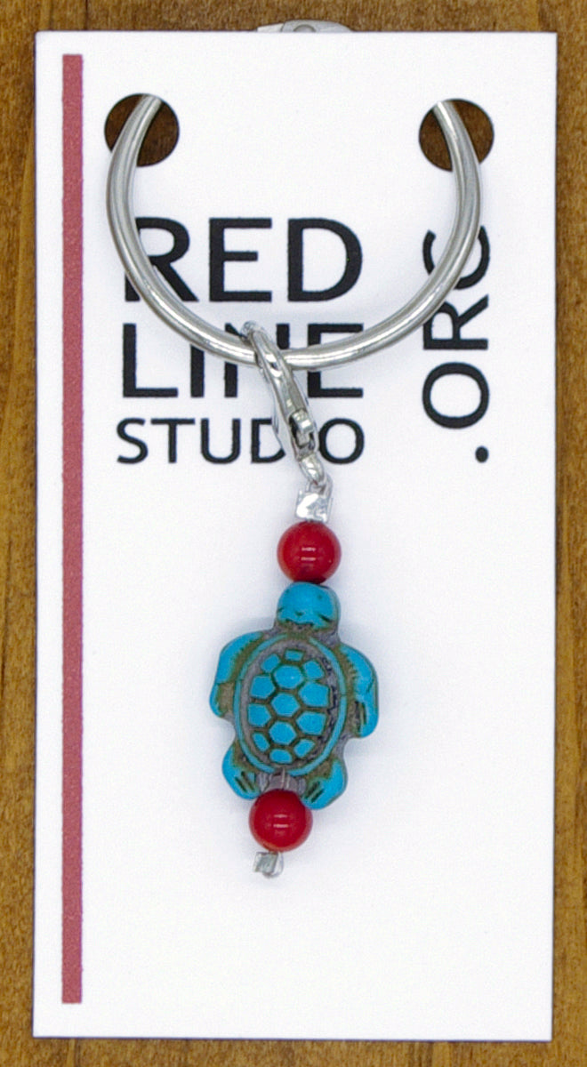 Sea Turtle Turquoise Wine Glass Charm | Zipper Pull | Stitch Marker
