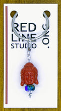 Load image into Gallery viewer, Siddhartha Gautama Buddha Head Red Wine Glass Charm | Zipper Pull | Stitch Marker

