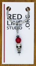 Load image into Gallery viewer, Skull Silver Beads Wine Glass Charm | Zipper Pull | Stitch Marker
