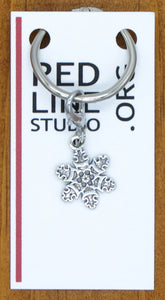 Snowflake Silver Wine Glass Charms | Zipper Pulls | Stitch Markers
