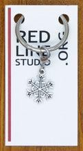 Load image into Gallery viewer, Snowflake Silver Wine Glass Charms | Zipper Pulls | Stitch Markers

