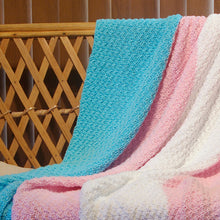 Load image into Gallery viewer, &quot;Transgender Pride&quot; Hand-Knit Blanket: Light Blue, Pink, White Soft and Cozy
