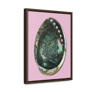 Abalone Shell Interior | Framed Canvas | Orchid Pink Background