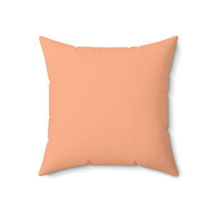Chicory Flower Blue | Square Throw Pillow | Peach