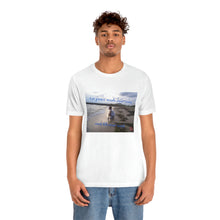 Load image into Gallery viewer, Let peace wash over you and fill your soul | Inspirational Motivational Quote Unisex Ringspun Short Sleeve T-shirt | Summer Sand Ocean Sky
