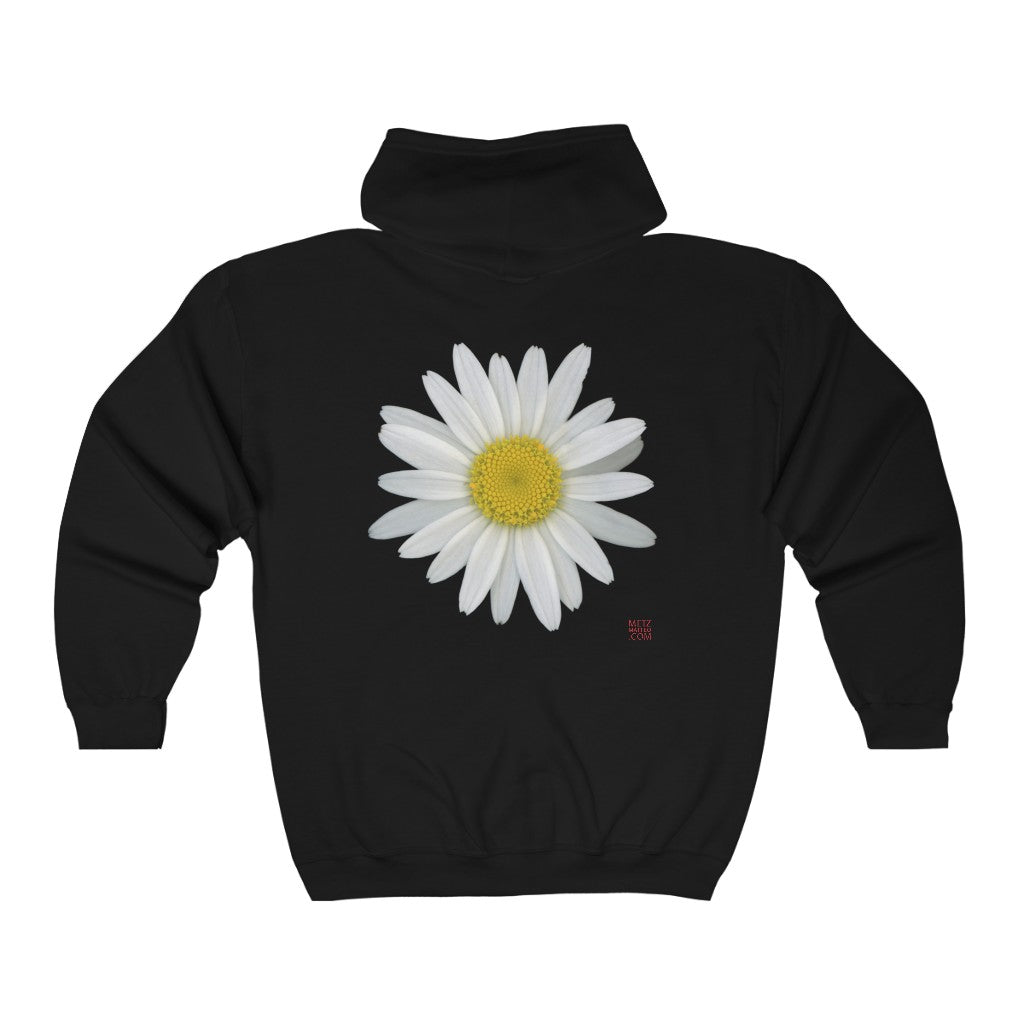 Shasta Daisy Flower White | Unisex Heavy Blend™ Full Zip Hooded Sweatshirt