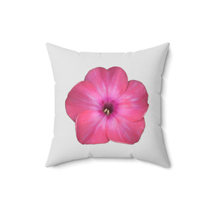 Throw Pillow | Phlox Flower Detail Pink | Silver | 16x16 Bloomcore Cottagecore Gardencore Fairycore