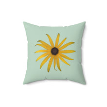 Load image into Gallery viewer, Black-eyed Susan Rudbeckia Flower Yellow | Square Throw Pillow | Sage
