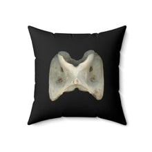 Load image into Gallery viewer, Throw Pillow | White-tailed Deer Atlas Vertebra by Matteo | Black
