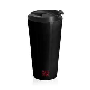 No matter how long the Winter, Spring always returns. | Inspirational Motivational Quote Stainless Steel Travel Mug | 15oz | Black | Robin Snow Winter