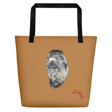 Load image into Gallery viewer, Oyster Shell Blue | Tote Bag | Large | Camel Brown
