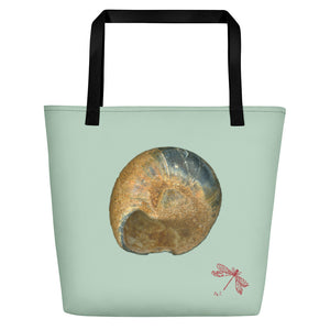 Moon Snail Shell Black & Rust | Tote Bag | Large | Sage