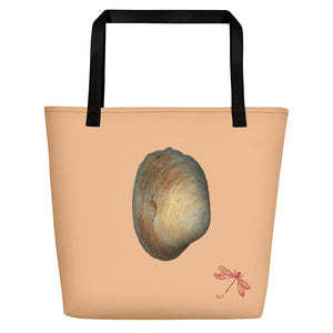 Tote Bag | Quahog Clam Shell Purple | Large | Desert Tan